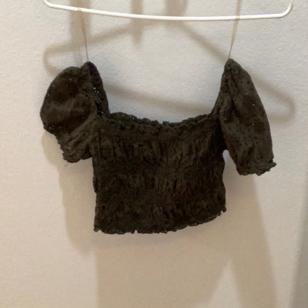 Green Ruffled Halter Top